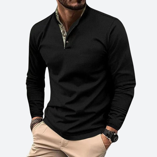 Stylish long-sleeved polo for men - Siegfried